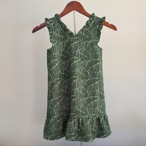 Janie and Jack Olive Green Trim Dress